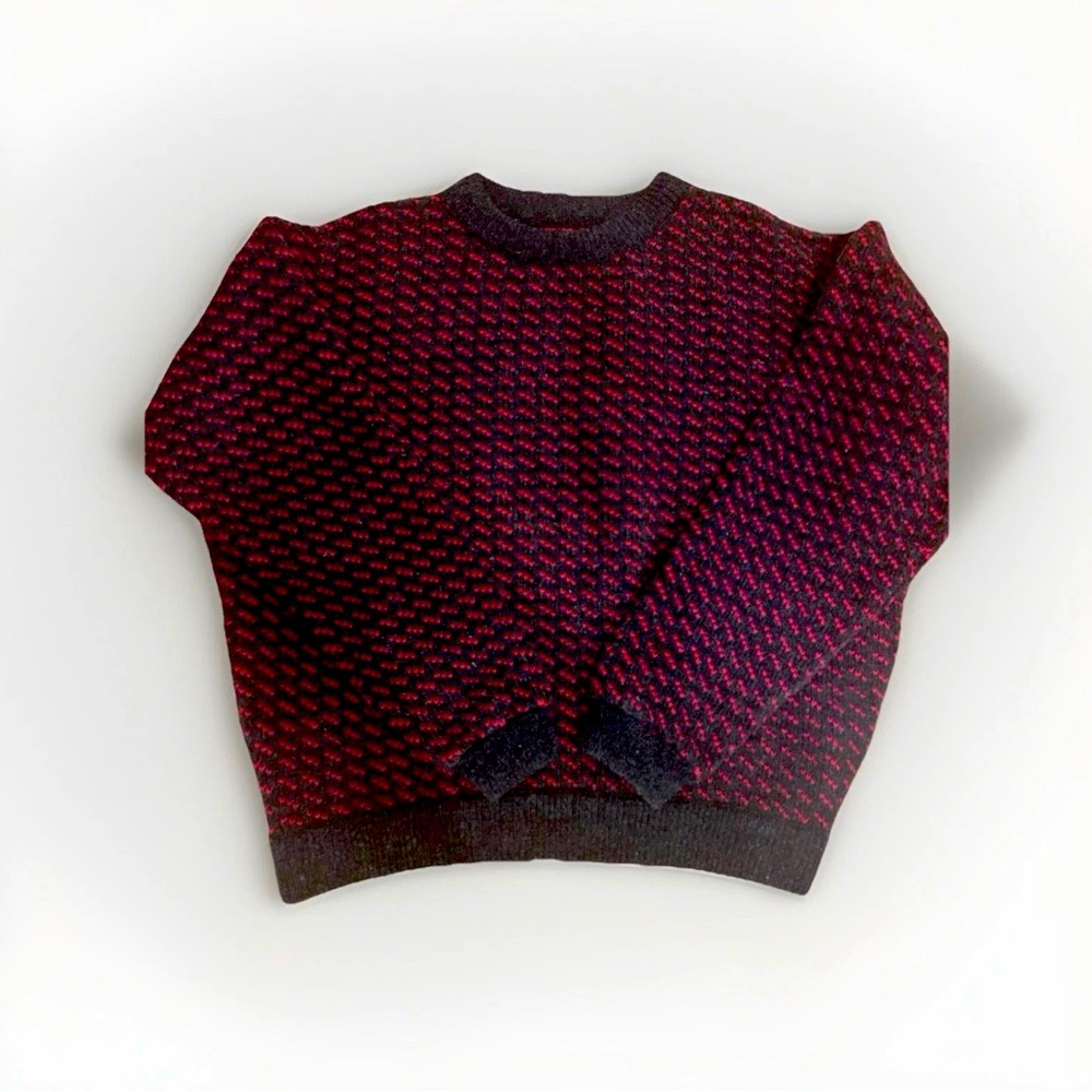 Vtg LL BEAN Nordic Birdseye Wool/Rayon Crewneck Fisherman Sweater Sz XL